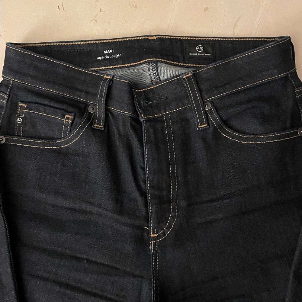 AG Mari high-rise straight Dark Blue Jeans - Picture 8 of 13